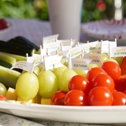 Spieße "Happy Birthday"