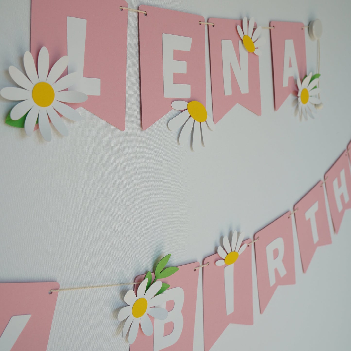 Girlande "Happy Birthday" Rosa – personalisierbar mit Namen