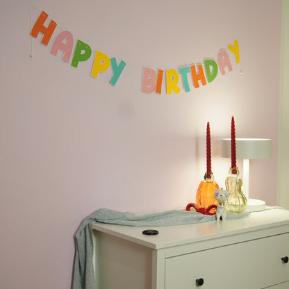 "Happy Birthday" Girlande in pastell