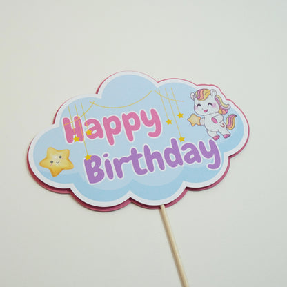 Kuchen Topper "Happy Birthday" Pony