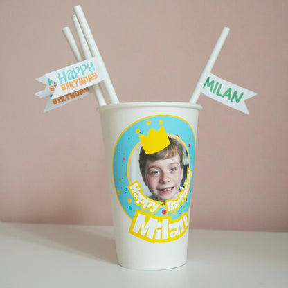 Personalisierte Papierstrohhalme "Happy Birthday"