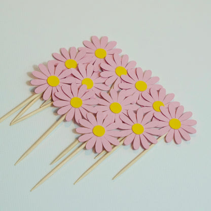 Kuchen Topper "Blumen" rosa