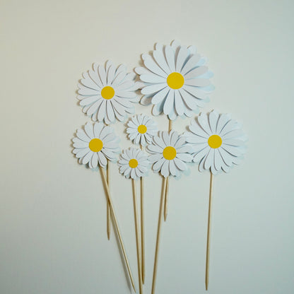 Kuchen Topper "Blumen" weiß