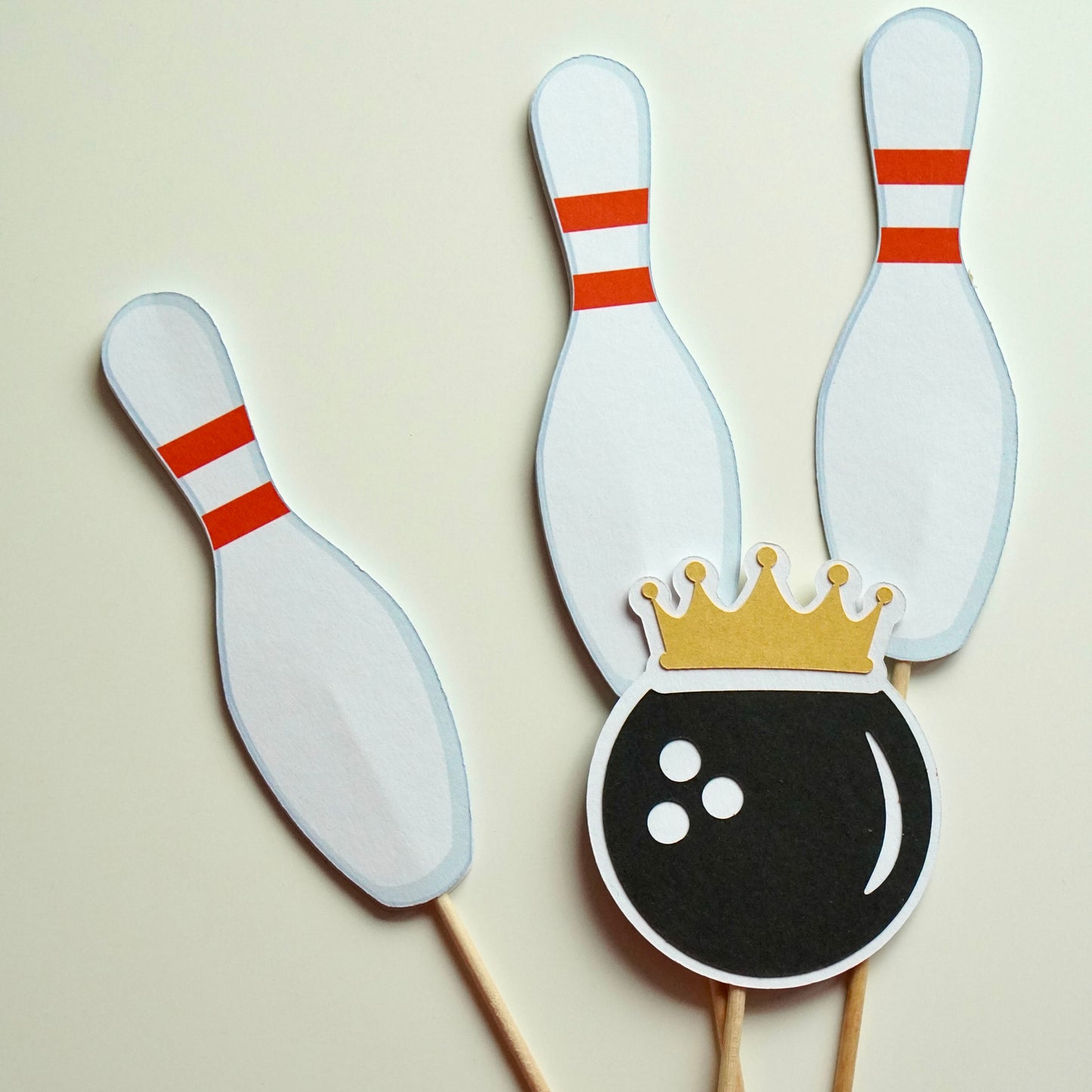 Kuchen Topper "Happy Birthday" Bowling