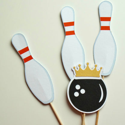 Kuchen Topper "Happy Birthday" Bowling