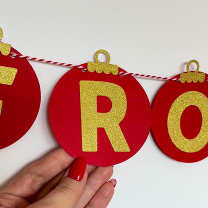 Girlande "frohe Weihnachten" in rot