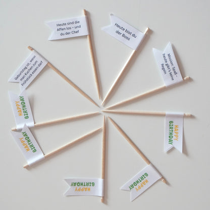 Spieße "Happy Birthday"