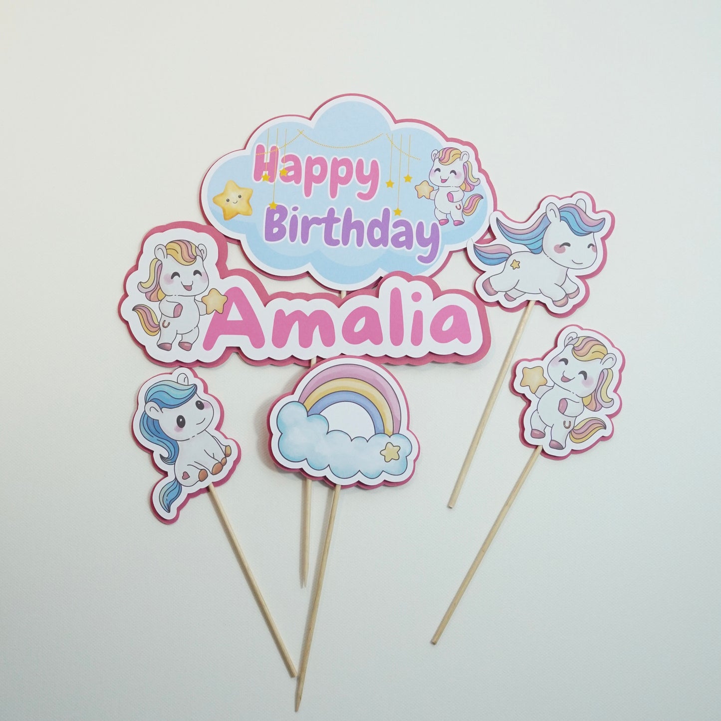 Kuchen Topper "Happy Birthday" Pony