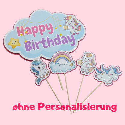 Kuchen Topper "Happy Birthday" Pony